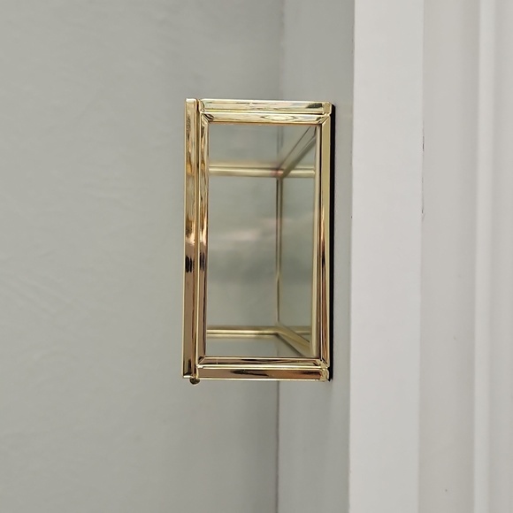 NWOT Gold Trim Glass Jewelry/Trinket Box - Picture 4 of 7